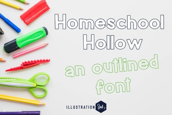Homeschool Hollow Font for Engaging Visuals